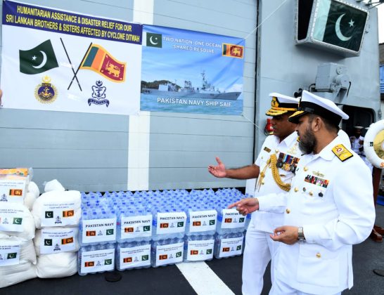 PAK NAVY Heavily Armed Stealth Warship PNS SAIF Delivers Humanitarian Assstance And Disaster-Relief Mission To Affectees Of The Cyclone Ditwah In Friendly Country Sri Lanka