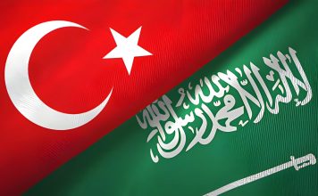 Inclusion Of PAKISTAN Iron Brother And All Weather STRATEGIC Ally TURKIYE In STRATEGIC MUTUAL DEFENSE AGREEMENT (SMDA) To Fundamentally Boost The Power Of Unified ISLAMIC MILITARY ALLIANCE As Attack On One Country Is Considered As Attack On All Member Countries And All Countries Would Respond With Full Might In Befitting Manner TURKIYE AND SAUDI ARABIA FLAGS TOGETHER