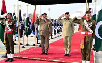 COMMANDER-IN-CHIEF OF THE LIBYAN ARAB ARMED FORCES And DEPUTY COMMANDER-IN-CHIEF OF THE LIBYAN ARAB ARMED FORCES CALLS ON CDF COAS HAFIZ SYED ASIM MUNIR In RAWALPINDI