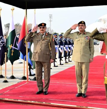 COMMANDER-IN-CHIEF OF THE LIBYAN ARAB ARMED FORCES And DEPUTY COMMANDER-IN-CHIEF OF THE LIBYAN ARAB ARMED FORCES CALLS ON CDF COAS HAFIZ SYED ASIM MUNIR In RAWALPINDI