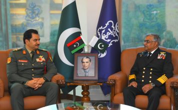 DEPUTY COMMANDER-IN-CHIEF OF THE LIBYAN ARAB ARMED FORCES CALLS ON CHIEF OF THE NAVAL STAFF AT NAVAL HEADQUARTERS